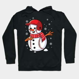 Christmas Dabbing Snowman Baseball Player Xmas Dab Dance Hoodie